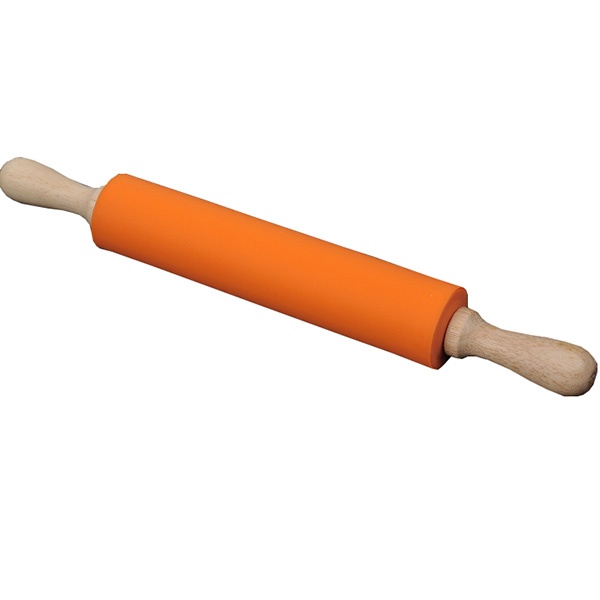 silicone rolling pin with wood handle