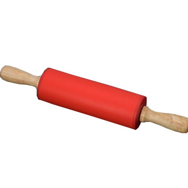 silicone rolling pin with wood handle