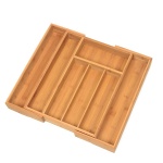 expandable bamboo cutlery tray