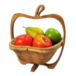apple shaped bamboo folding fruit basket