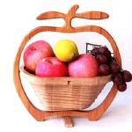 apple shaped bamboo folding fruit basket