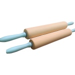 wood rolling pin with color handle