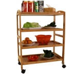 4 tier bamboo trolley