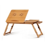 foldable bamboo laptop desk with fan