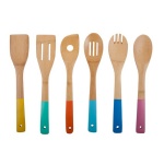 bamboo utensils set with silicone handle